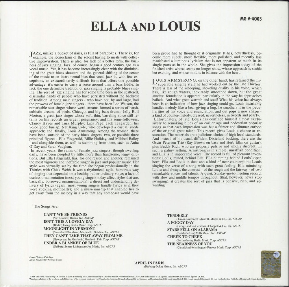 Ella Fitzgerald & Louis Armstrong Ellia And Louis - 180gm - Sealed + Booklet UK vinyl LP album (LP record)