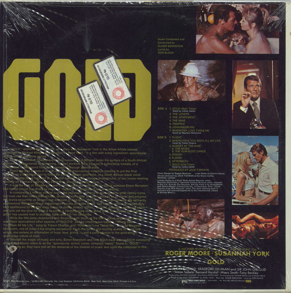 Elmer Bernstein Gold US vinyl LP album (LP record)