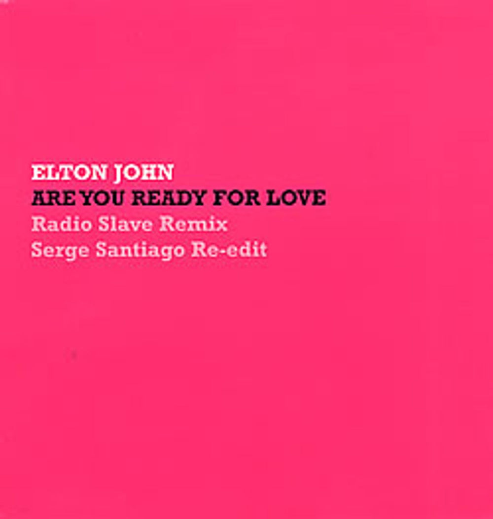 Elton John Are You Ready For Love UK Promo 12" vinyl single (12 inch record / Maxi-single) ECB50LOVER1