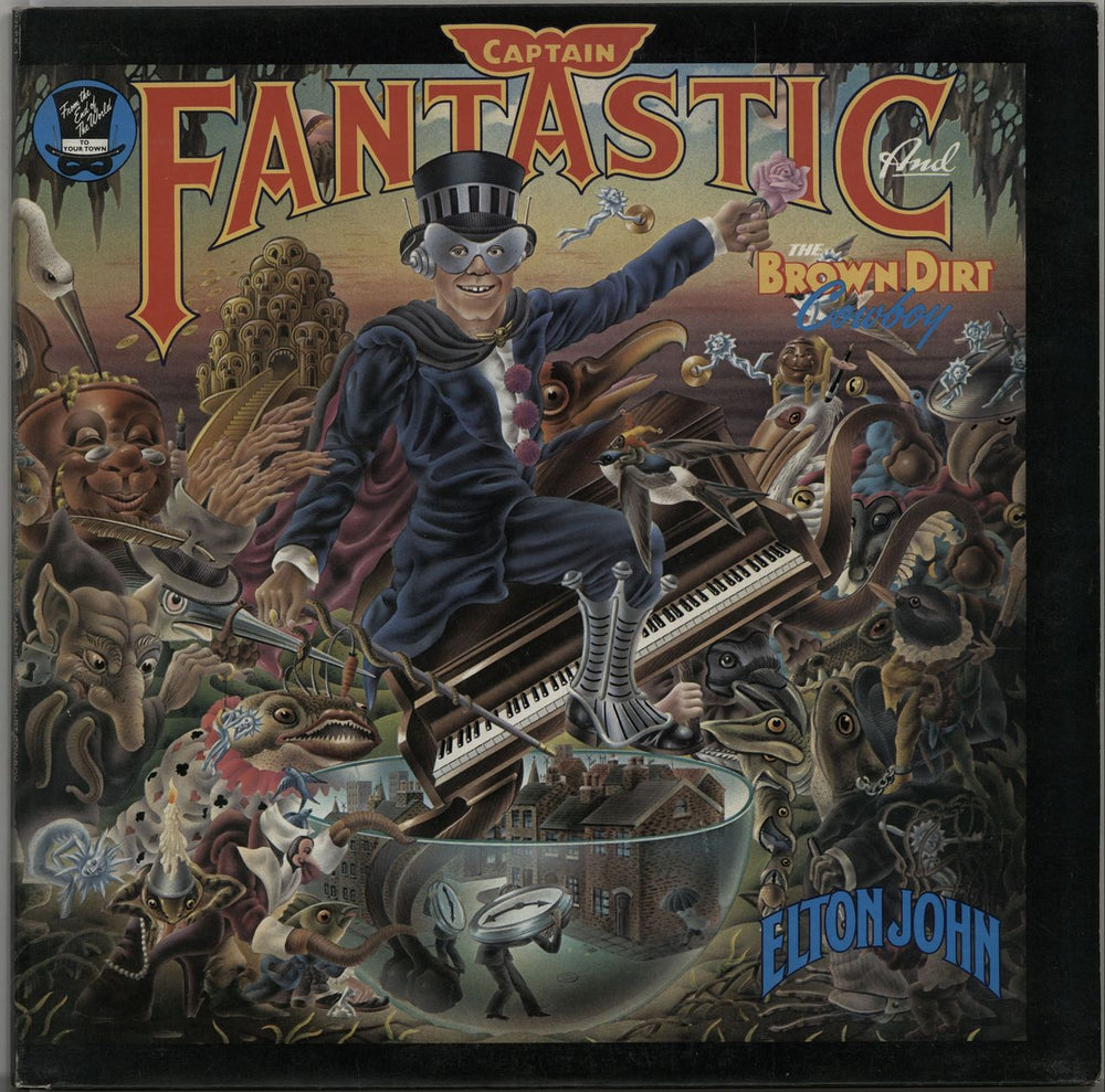 Elton John Captain Fantastic - Complete - Brown UK vinyl LP album (LP record) DJLPX1