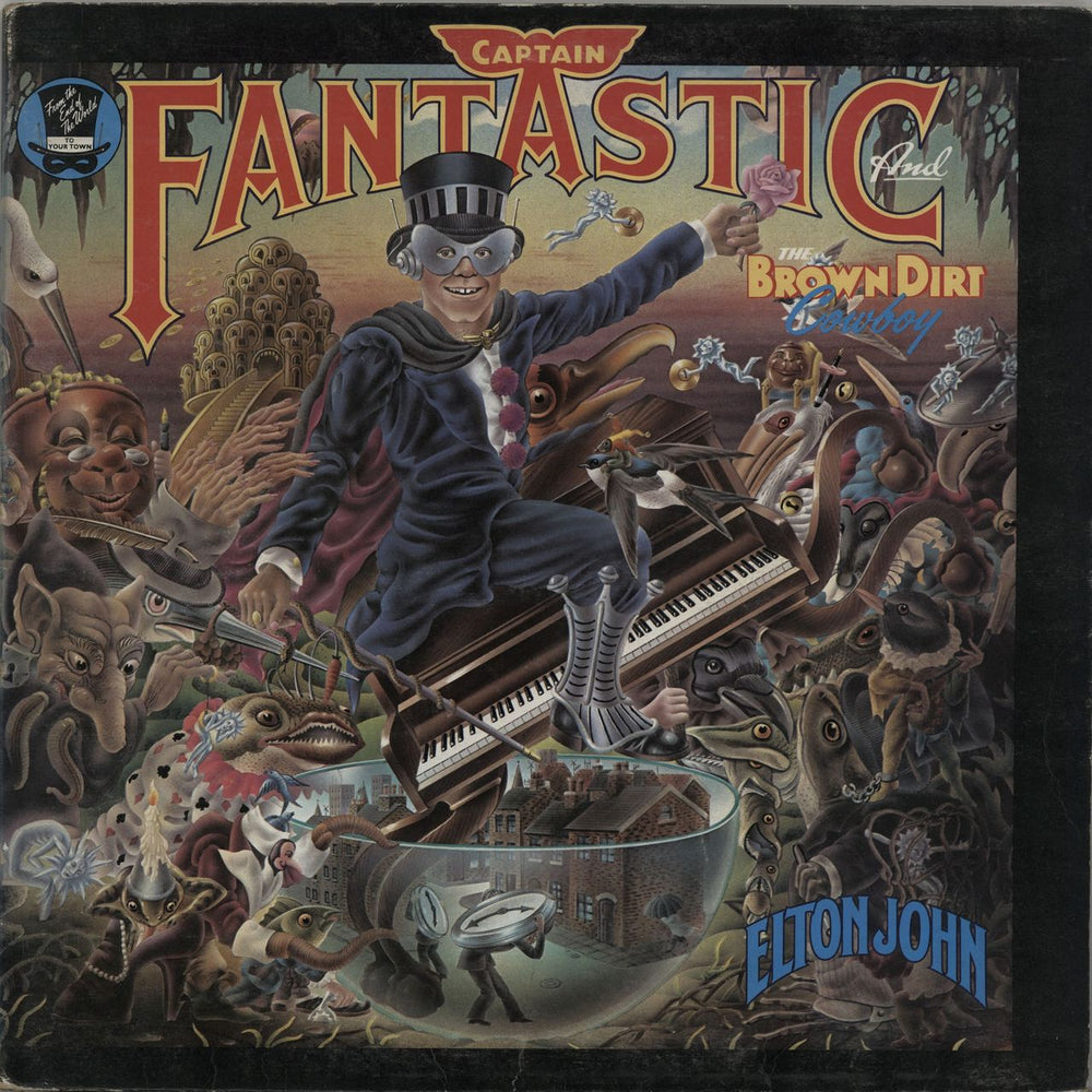 Elton John Captain Fantastic - Complete - Purple/Blue - EX UK vinyl LP album (LP record) DJLPX1