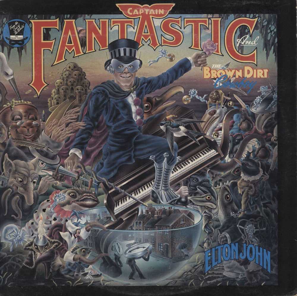 Elton John Captain Fantastic - Complete - Red/Blue UK vinyl LP album (LP record) DJLPX1