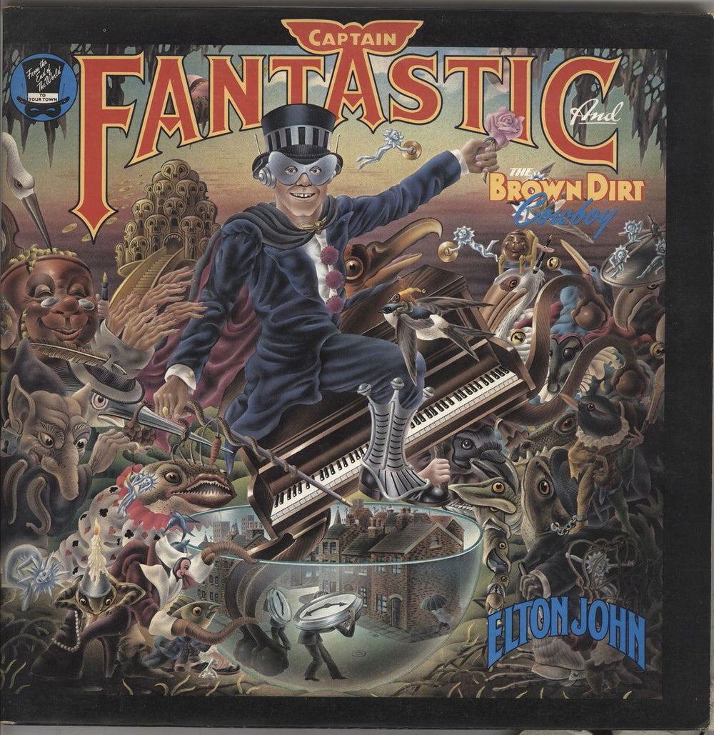 Elton John Captain Fantastic - Complete - VG UK vinyl LP album (LP record) DJLPX1