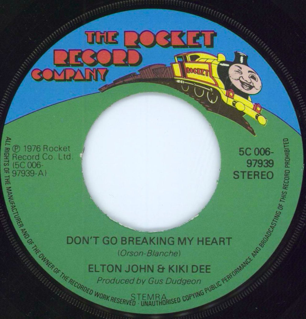 Elton John Don't Go Breaking My Heart Dutch 7" vinyl single (7 inch record / 45) JOH07DO798435