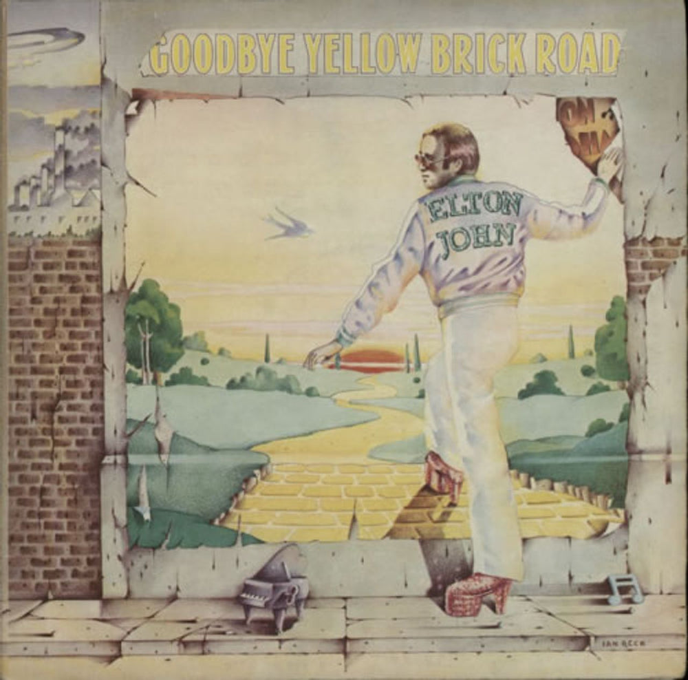 Elton John Goodbye Yellow Brick Road - 1st - Blue / Red UK 2-LP vinyl record set (Double LP Album) DJLPD1001