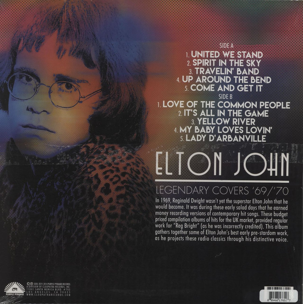 Elton John Legendary Covers '69/'70 - Pink vinyl US vinyl LP album (LP record) 889466166112