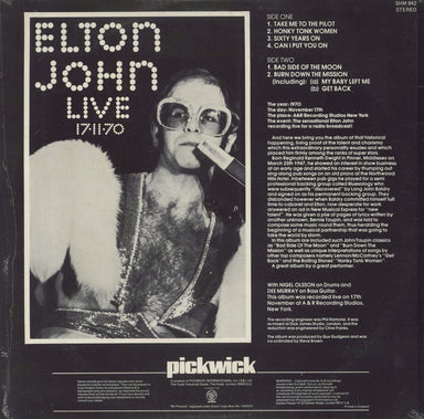 Elton John Live 17.11.70 - Sealed UK Vinyl LP — RareVinyl.com