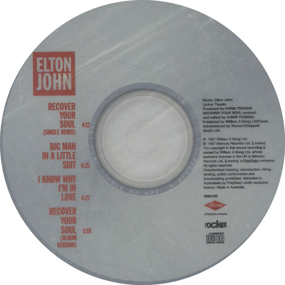 Elton John Recover Your Soul Australian CD single (CD5 / 5") JOHC5RE96488