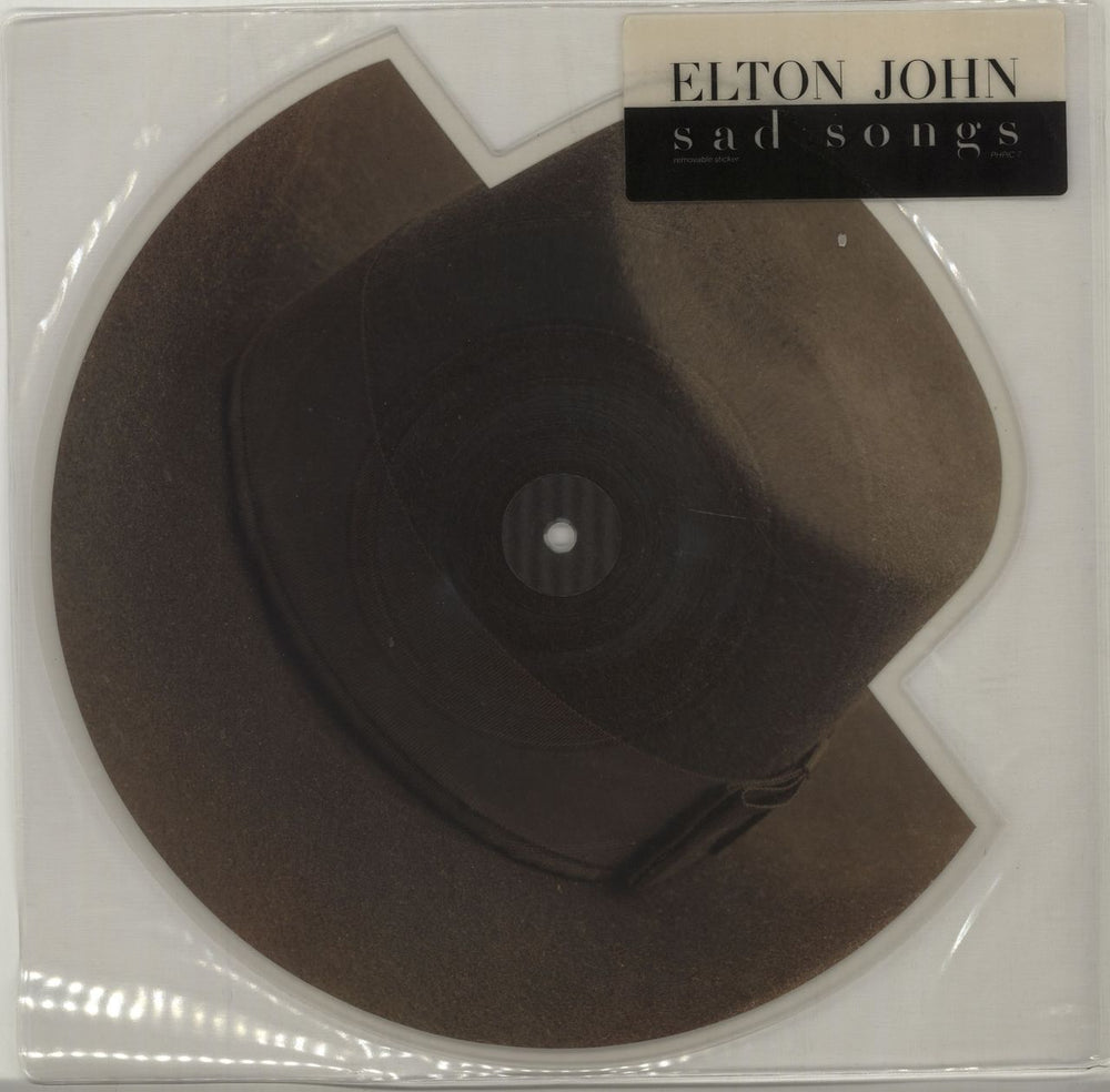 Elton John Sad Songs - stickered sleeve UK shaped picture disc (picture disc vinyl record) PHPIC7