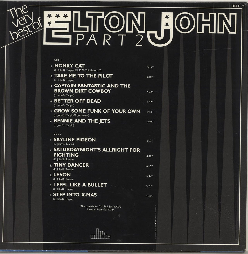 Elton John The Very Best Of Elton John Part 2 Belgian vinyl LP album (LP record)