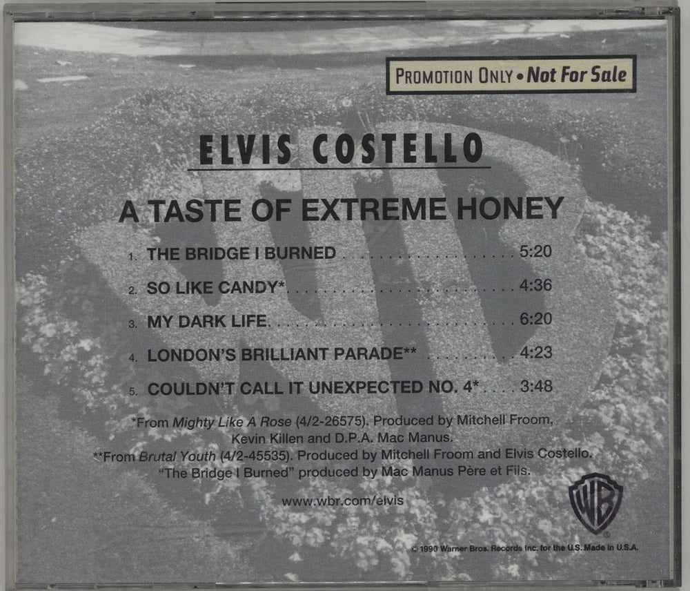 Elvis Costello A Taste Of Extreme Honey Sampler US Promo CD single (CD5 / 5") COSC5AT98939