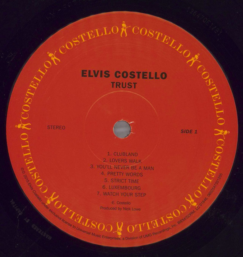 Elvis Costello Trust - 180 Gram Vinyl UK vinyl LP album (LP record) COSLPTR823735