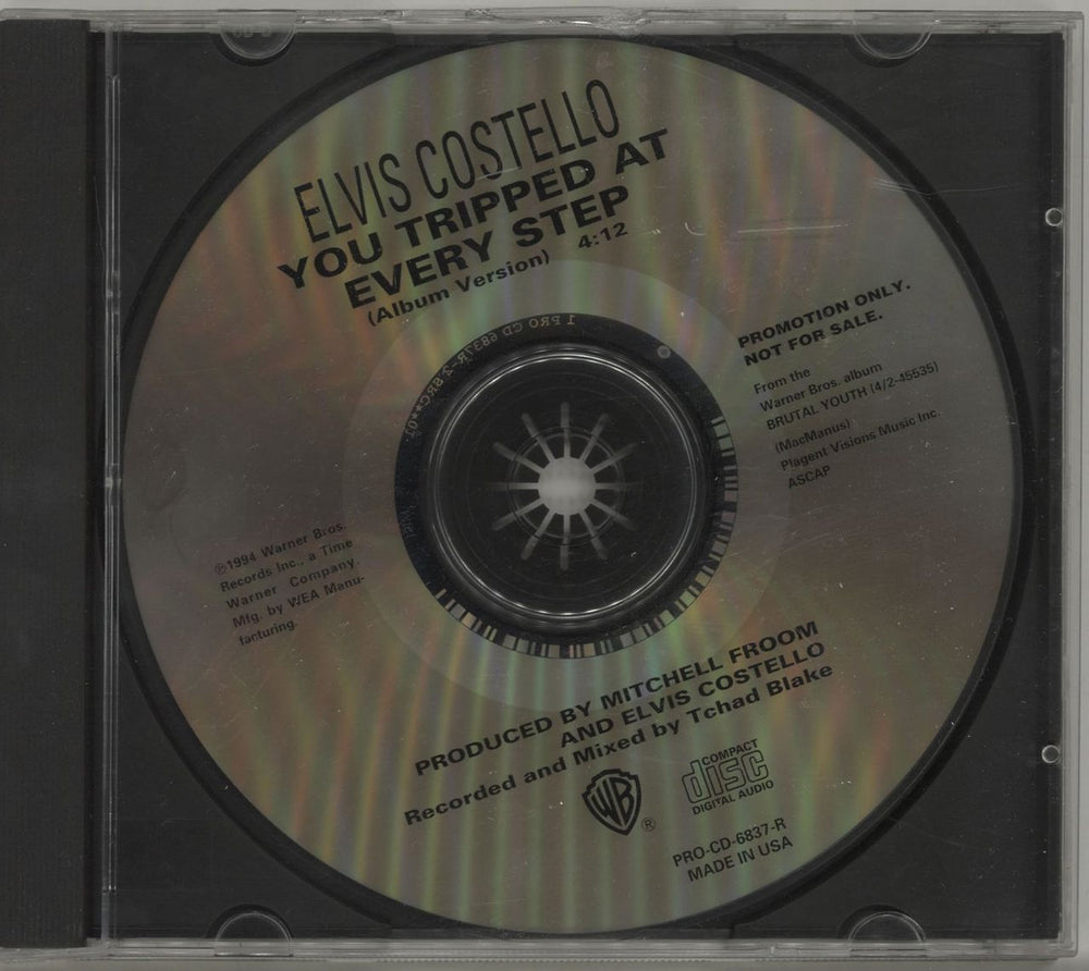 Elvis Costello You Tripped At Every Step US Promo CD single (CD5 / 5") PRO-CD-6837R