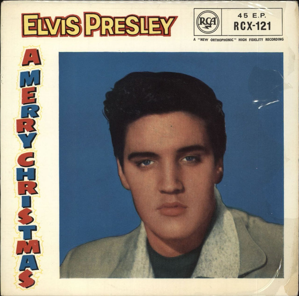 Elvis Presley A Merry Christmas EP - 12/58 UK 7" vinyl single (7 inch record / 45) RCX-121