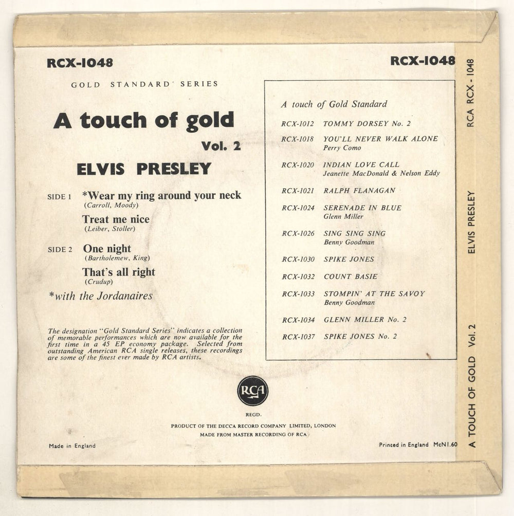 Elvis Presley A Touch Of Gold Vol. 2 - 2nd UK 7" vinyl single (7 inch record / 45) ELV07AT93284