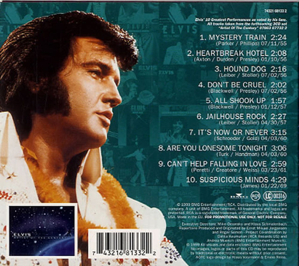 Elvis Presley Artist Of The Century - 10-track UK Promo CD album (CDLP) ELVCDAR143308