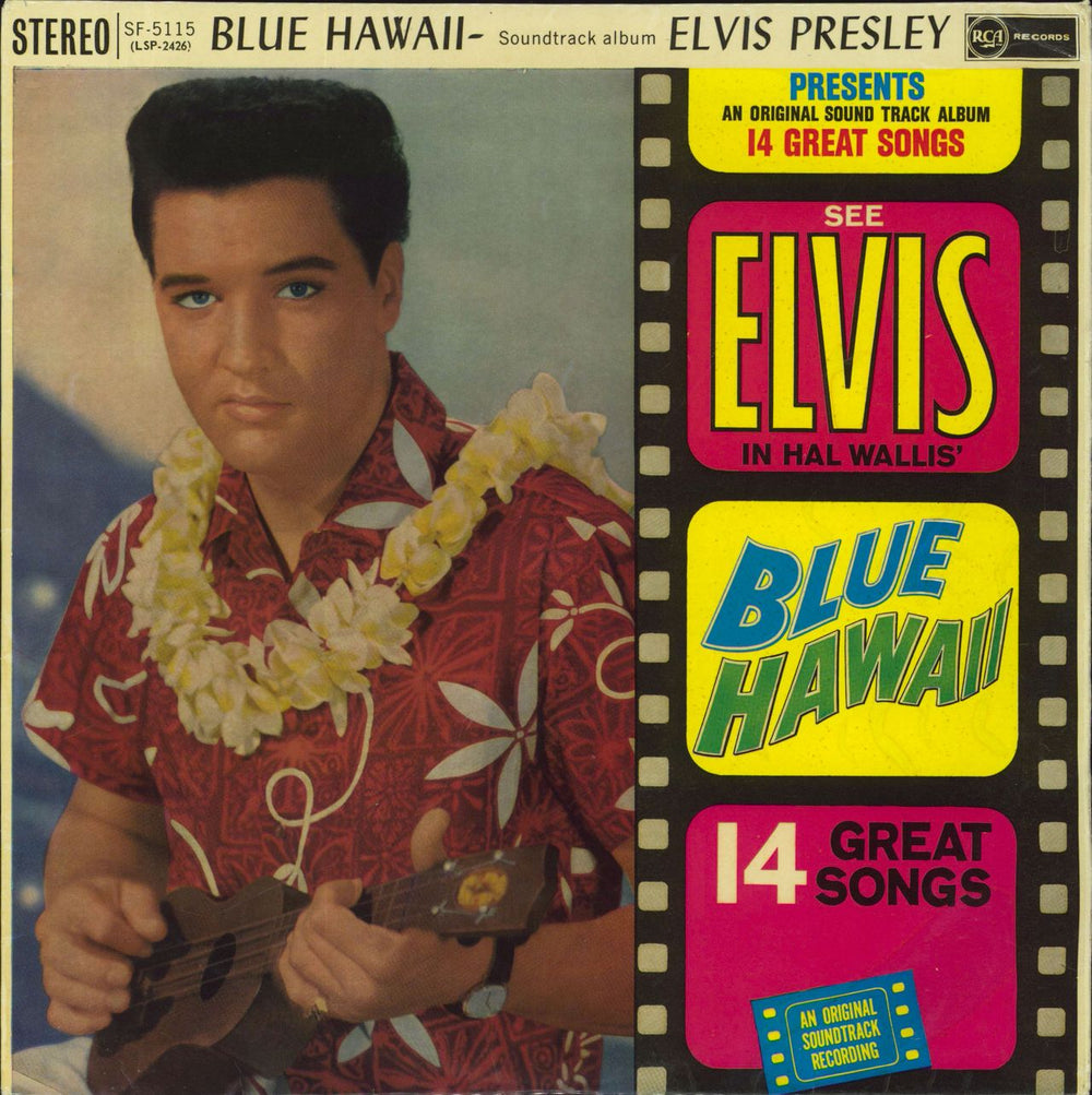 Elvis Presley Blue Hawaii - 1st Stereo - EX UK vinyl LP album (LP record) SF-5115