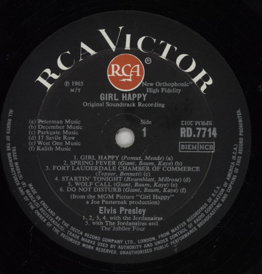 Elvis Presley Girl Happy - 1st - EX UK vinyl LP album (LP record) ELVLPGI580179