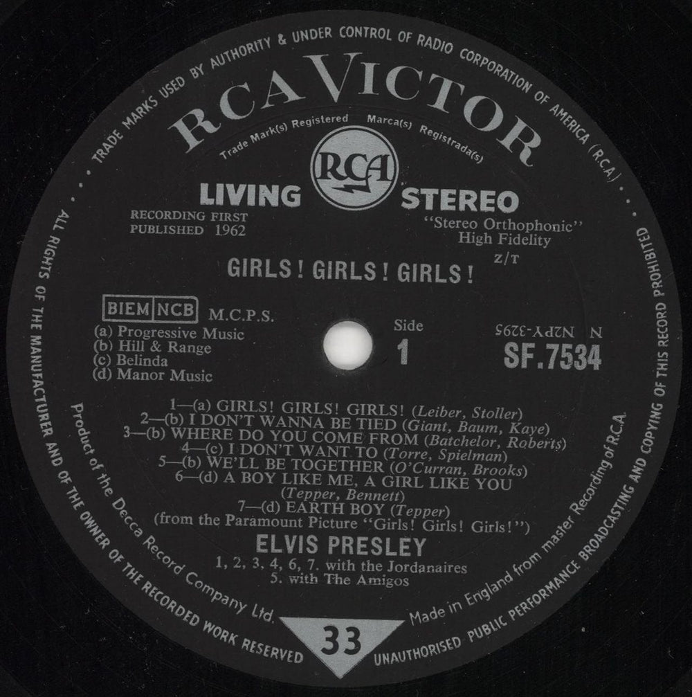 Elvis Presley Girls! Girls! Girls! - 1st UK vinyl LP album (LP record) ELVLPGI131566