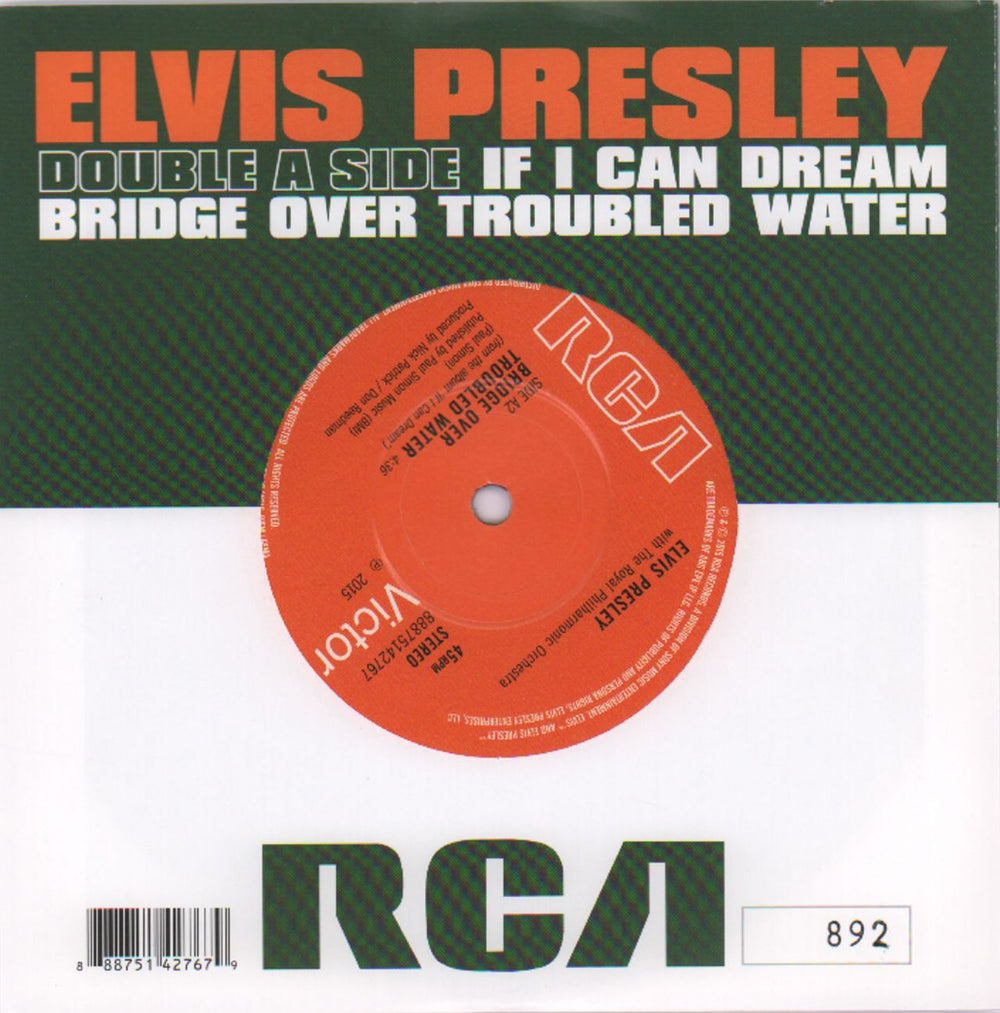 Elvis Presley If I Can Dream / Bridge Over Troubled Water UK 7" vinyl single (7 inch record / 45) ELV07IF643380