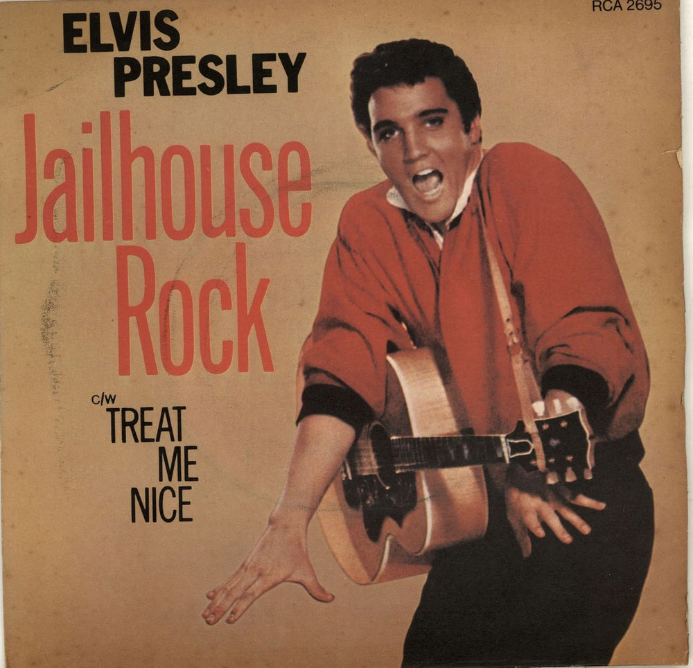 Elvis Presley Jailhouse Rock + Sleeve - EX UK 7" vinyl single (7 inch record / 45) RCA2695