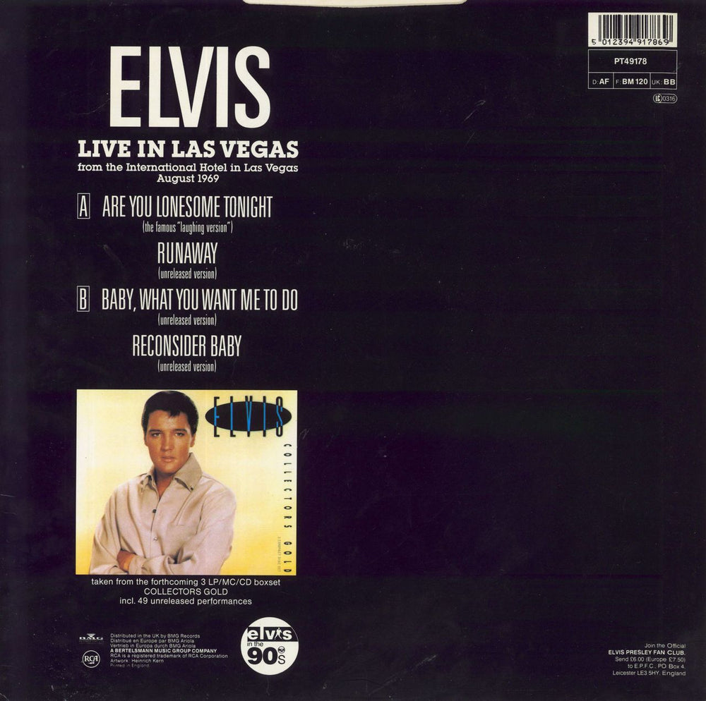 Elvis Presley Live In Las Vegas UK 12" vinyl single (12 inch record / Maxi-single) 5012394917869