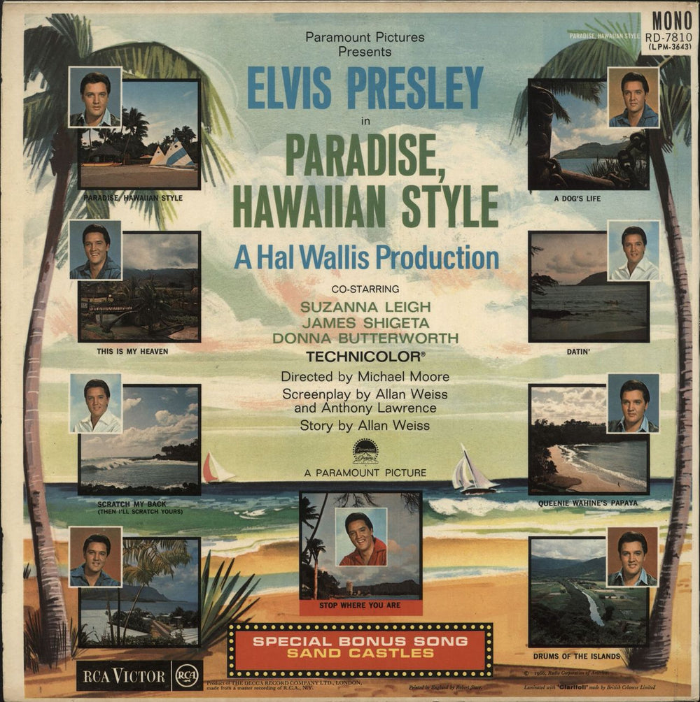 Elvis Presley Paradise, Hawaiian Style - 1st UK vinyl LP album (LP record) ELVLPPA93622