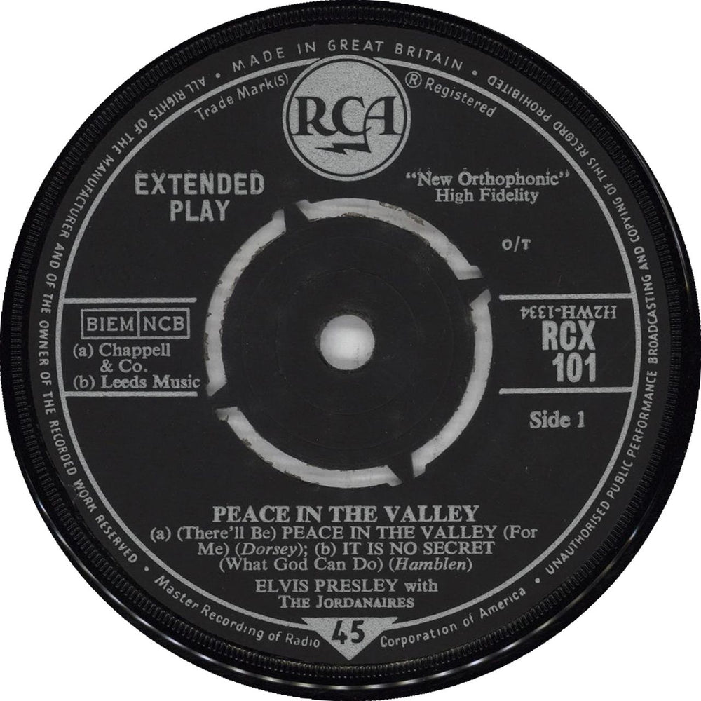 Elvis Presley Peace In The Valley - 6th - 8.61 UK 7" vinyl single (7 inch record / 45) ELV07PE716462