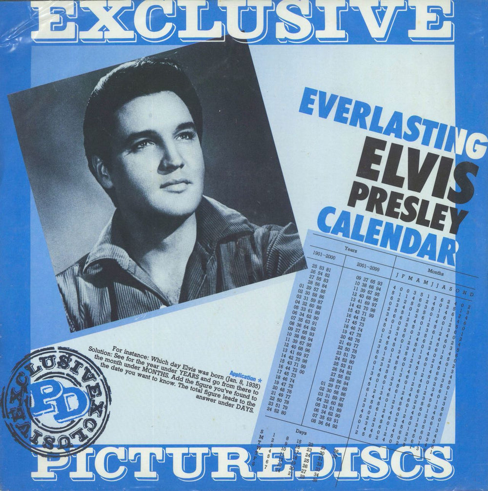 Elvis Presley Poor Boy - Calendar insert Danish picture disc LP (vinyl picture disc album) AR-30018