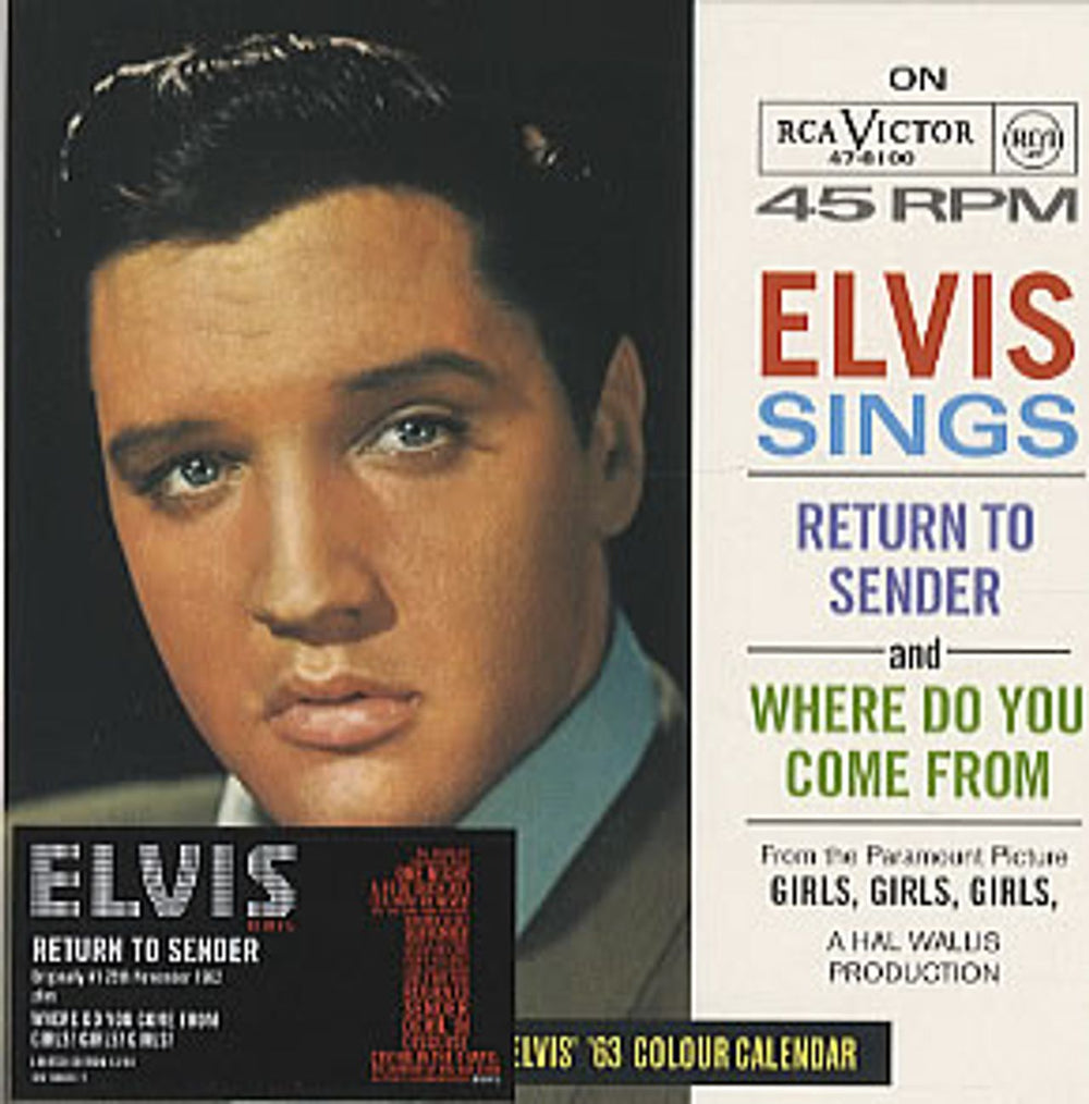Elvis Presley Return To Sender [Numbered] UK CD single (CD5 / 5") 82876666772