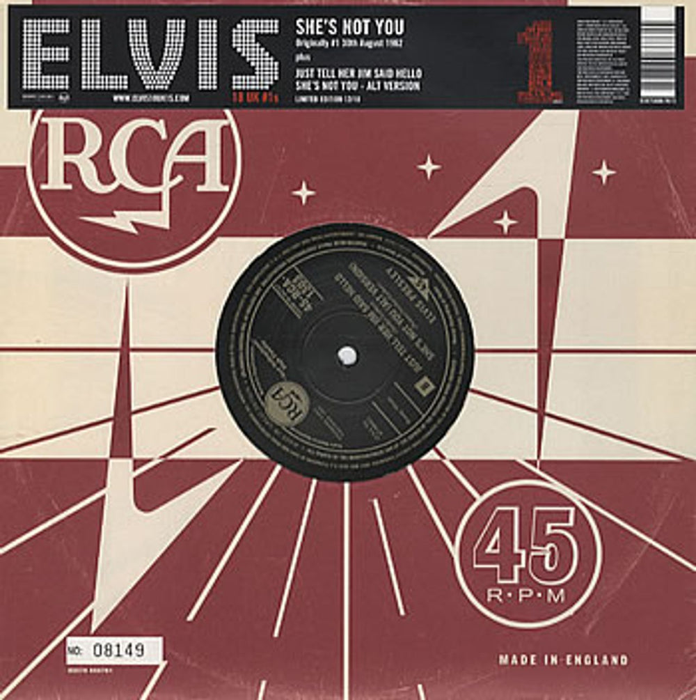 Elvis Presley She's Not You [Numbered] UK 10" vinyl single (10 inch record) 82876666761