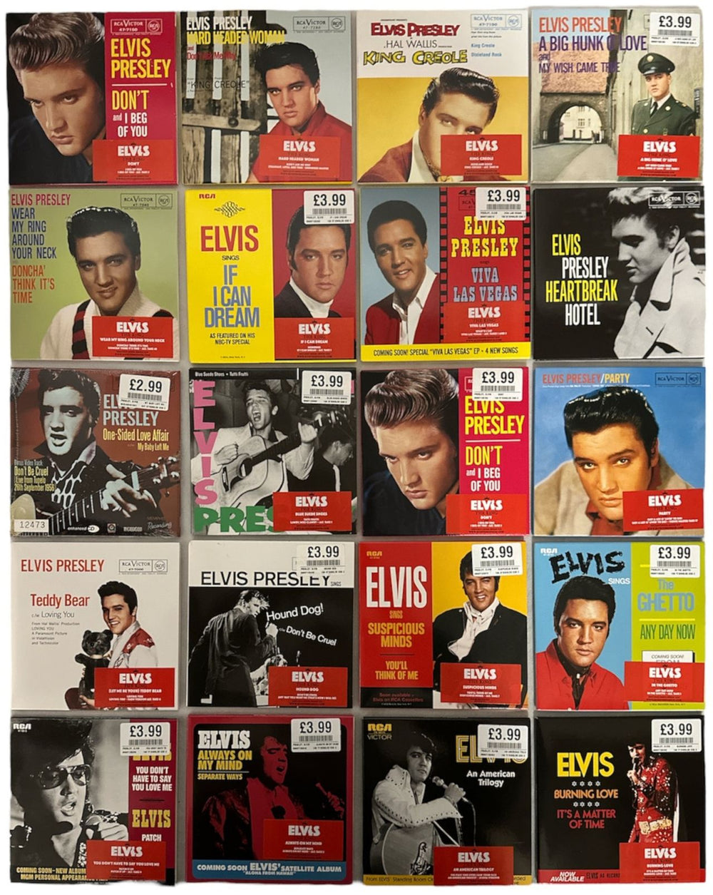 Elvis Presley The King: 18 Of The Greatest Singles Ever UK CD Single Box Set ELVCXTH410573