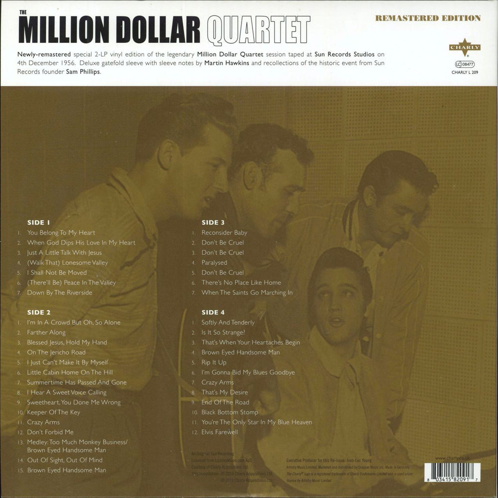 Elvis Presley The Million Dollar Quartet: Remastered - 2 x 10" UK 2-LP vinyl record set (Double LP Album) 803415820917