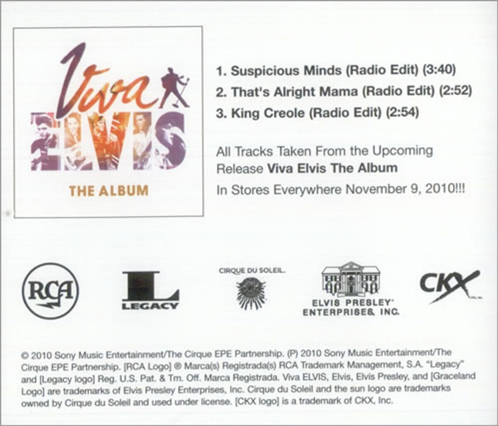 Elvis Presley Viva Elvis The Album - Radio Sampler US Promo CD single (CD5 / 5") ELVC5VI525810