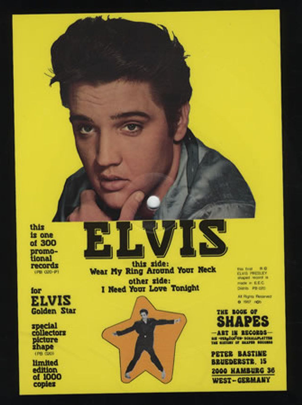 Elvis Presley Wear My Ring UK shaped picture disc (picture disc vinyl record) PB020-P