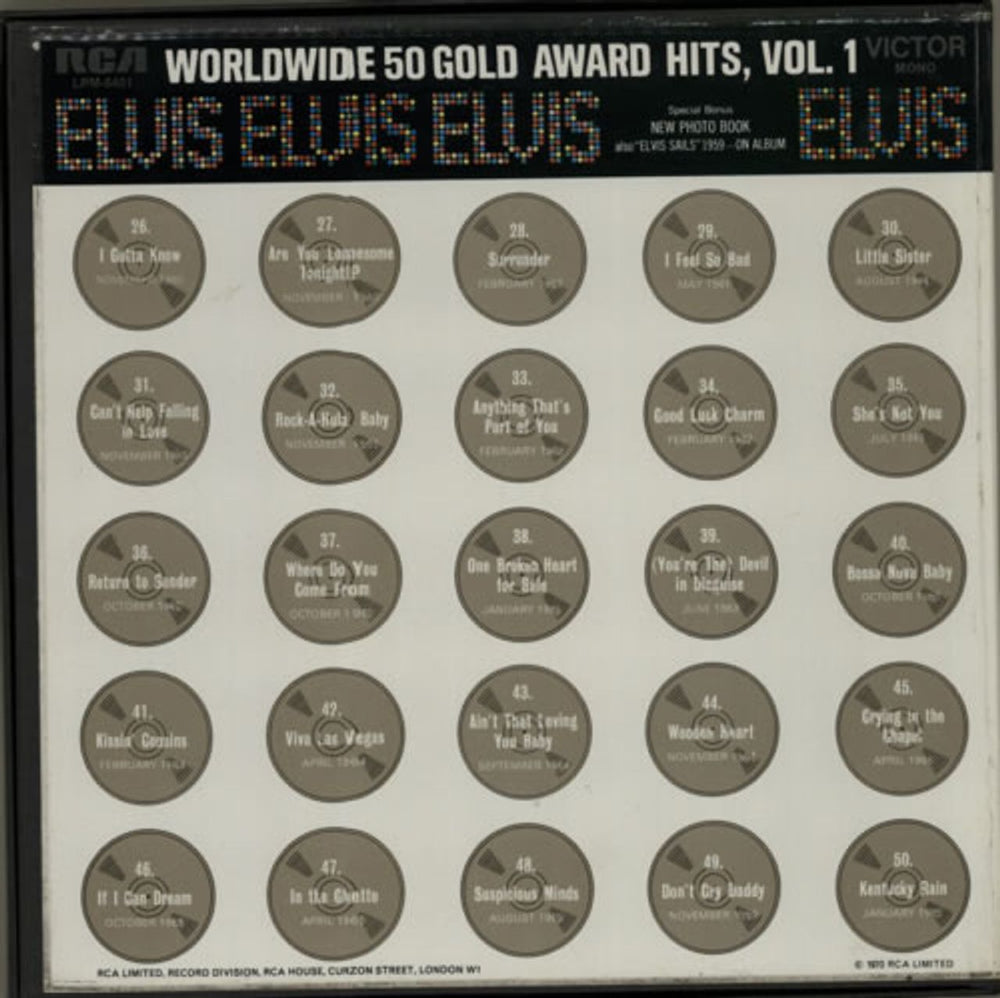 Elvis Presley Worldwide 50 Gold Award Hits, Vol. 1 US Vinyl Box Set ELVVXWO586983