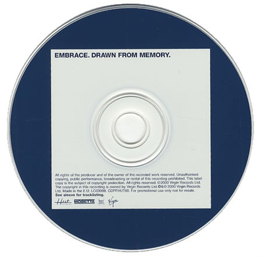 Embrace Drawn From Memory UK Promo CD album (CDLP) CDPFHUT60