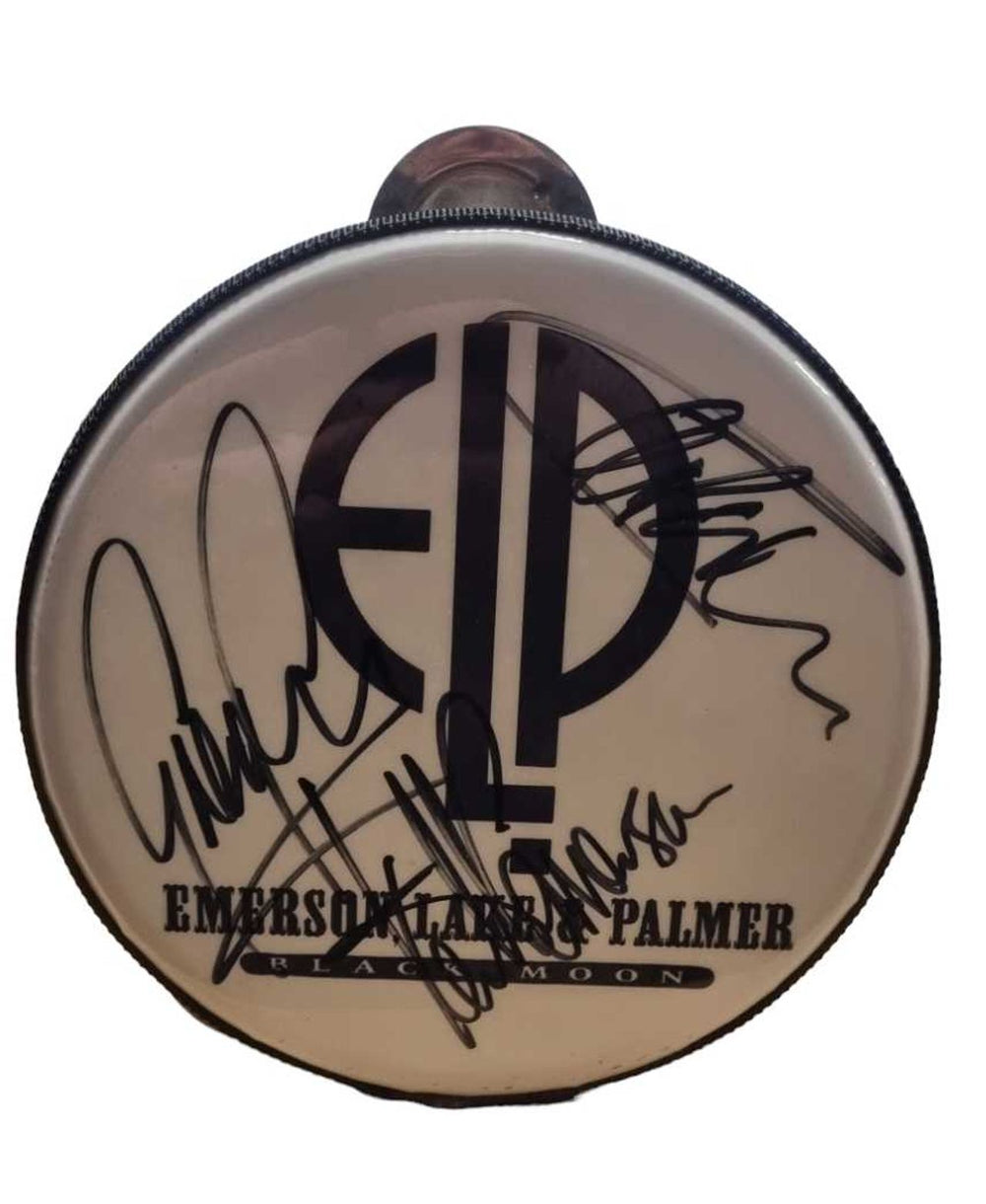 Emerson Lake & Palmer Black Moon - Tambourine Fully Autographed UK memorabilia SIGNED TAMBOURINE