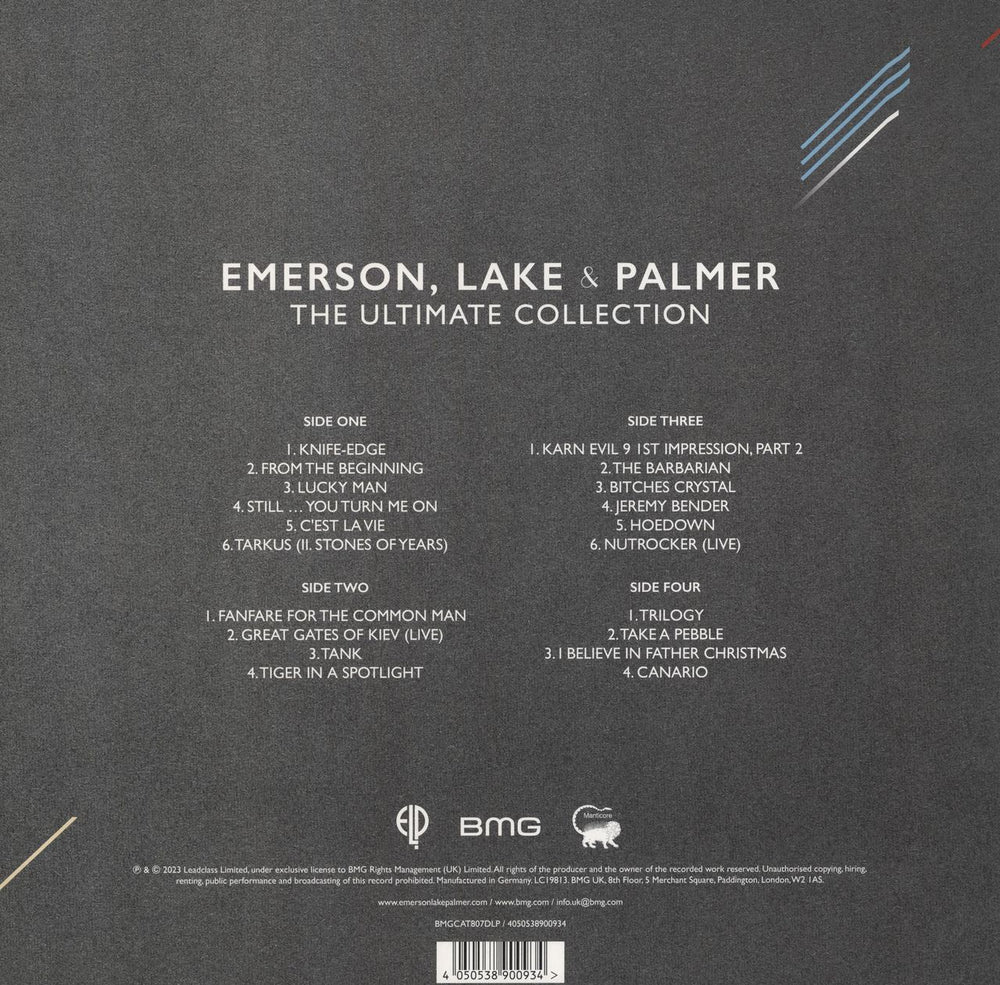 Emerson Lake & Palmer The Ultimate Collection - Clear Vinyl UK 2-LP vinyl record set (Double LP Album) 4050538900934