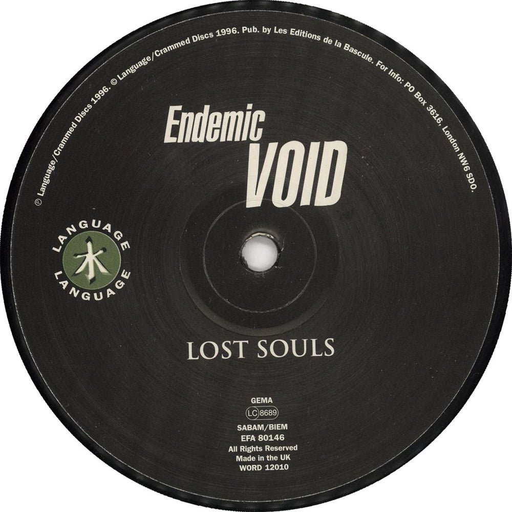 Endemic Void Lost Souls / Evolution UK 12" vinyl single (12 inch record / Maxi-single) WORD12010