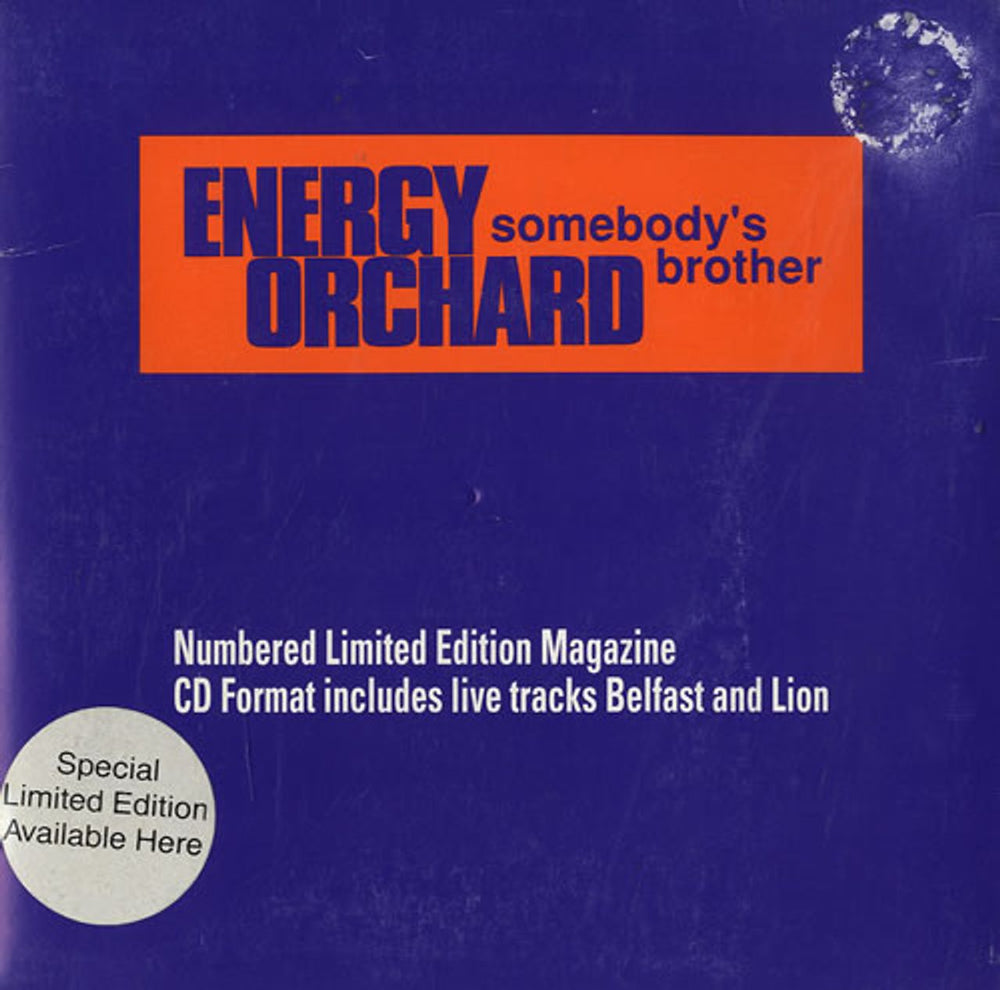 Energy Orchard Somebody's Brother - Live EP/Envelope pack UK CD single (CD5 / 5") DMCAX1445