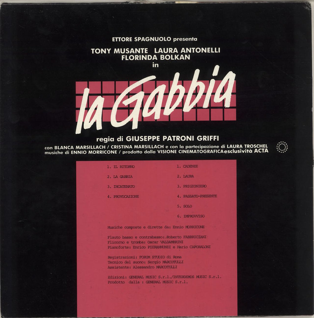 Ennio Morricone La Gabbia Italian vinyl LP album (LP record)