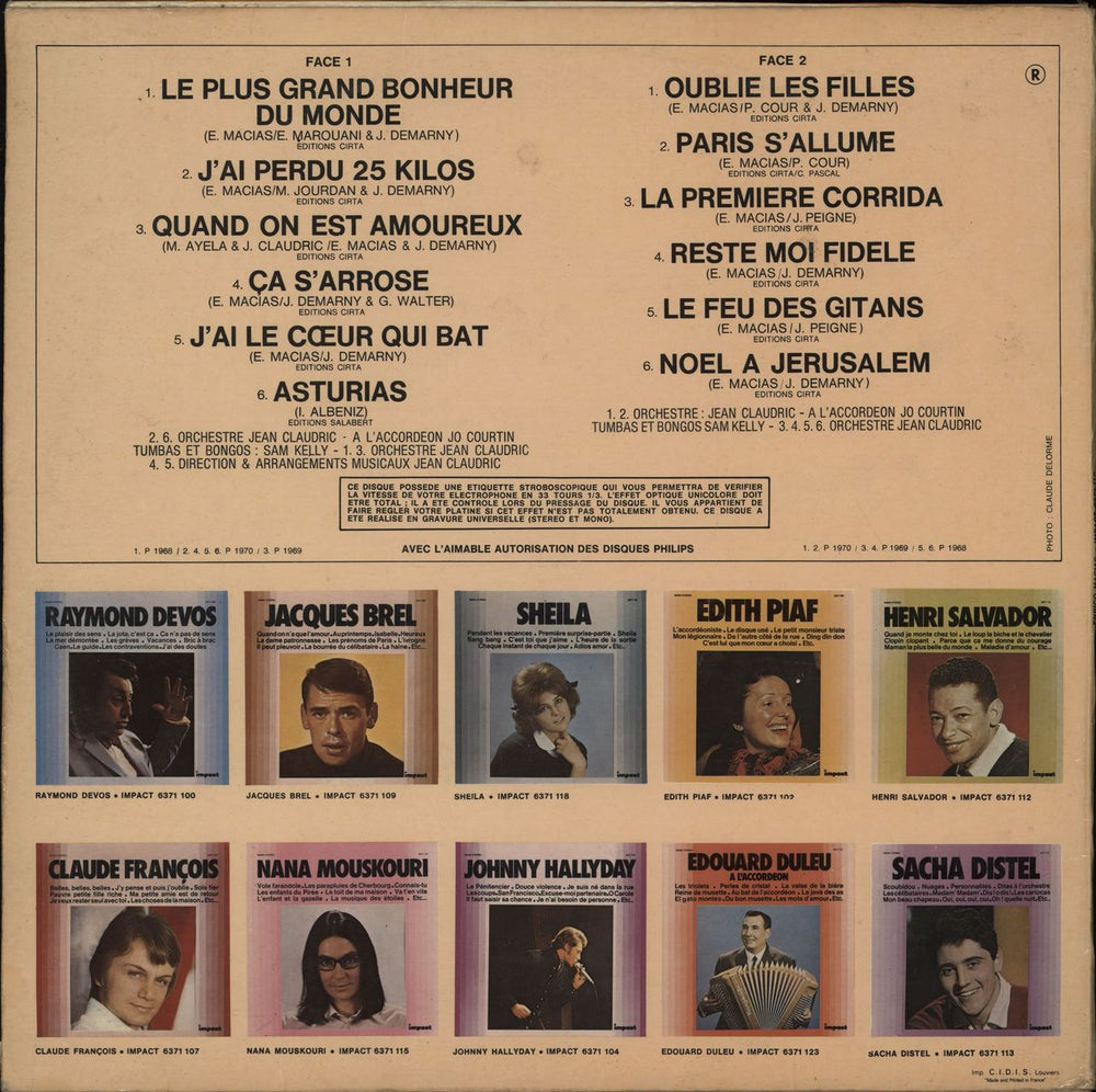 Enrico Macias Enrico Macias French vinyl LP album (LP record)