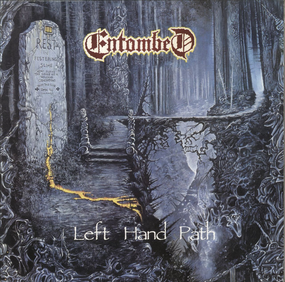 Entombed Left Hand Path - Silver Vinyl UK vinyl LP album (LP record) MOSH021FDRUSA