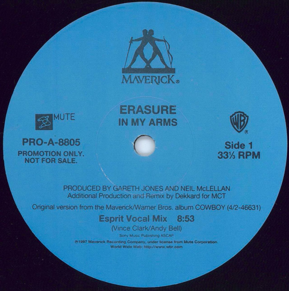 Erasure In My Arms - Esprit Vocal Mix US Promo 12" vinyl single (12 inch record / Maxi-single) PRO-A-8805