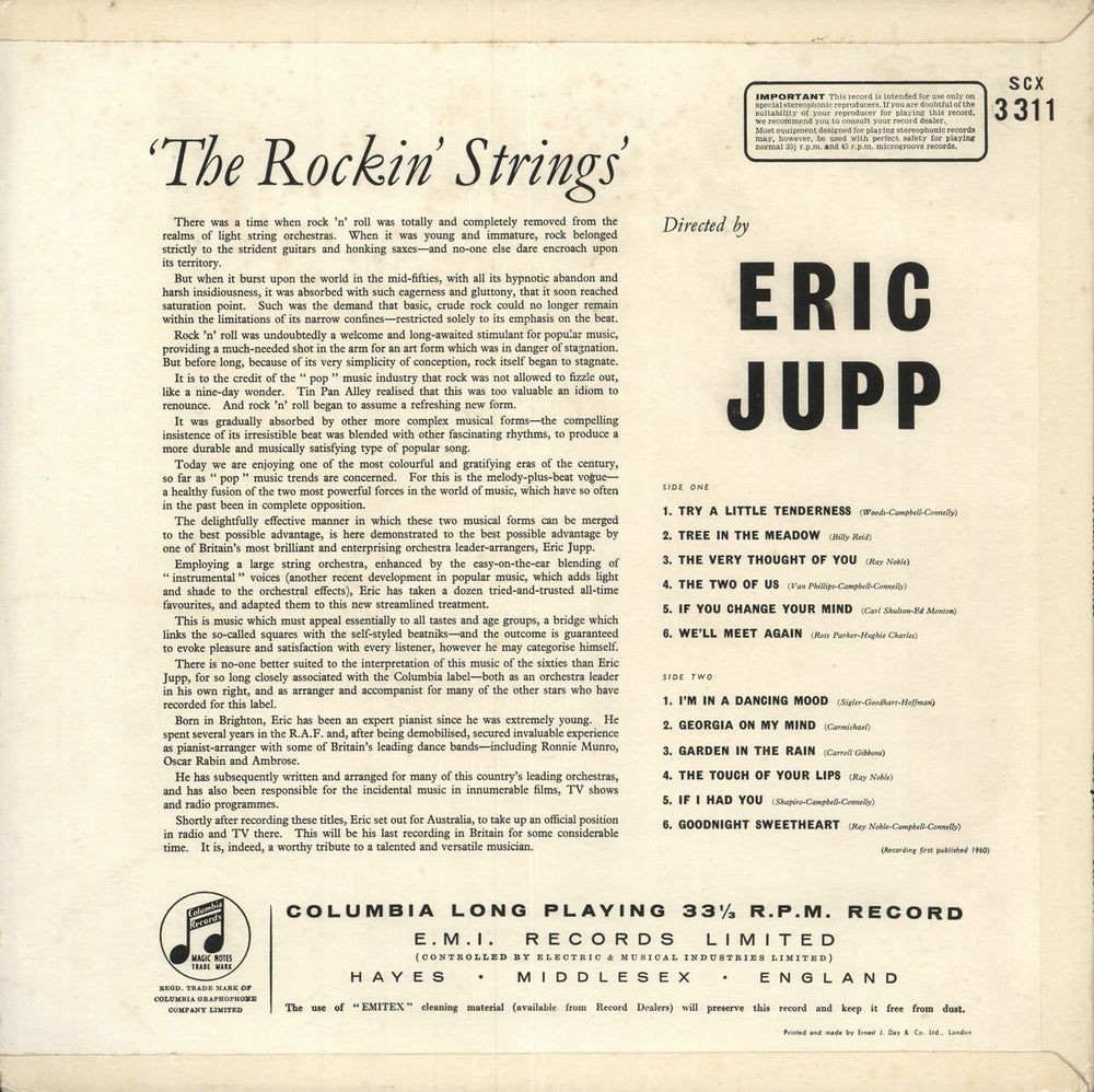 Eric Jupp The Rockin' Strings UK vinyl LP album (LP record)