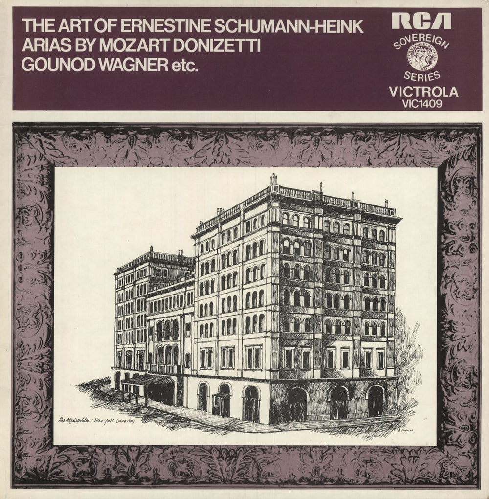 Ernestine Schumann-Heink The Art Of Ernestine Schumann-Heink - Arias By Mozart Donizetti Gounod Wagner Etc UK vinyl LP album (LP record) VIC1409