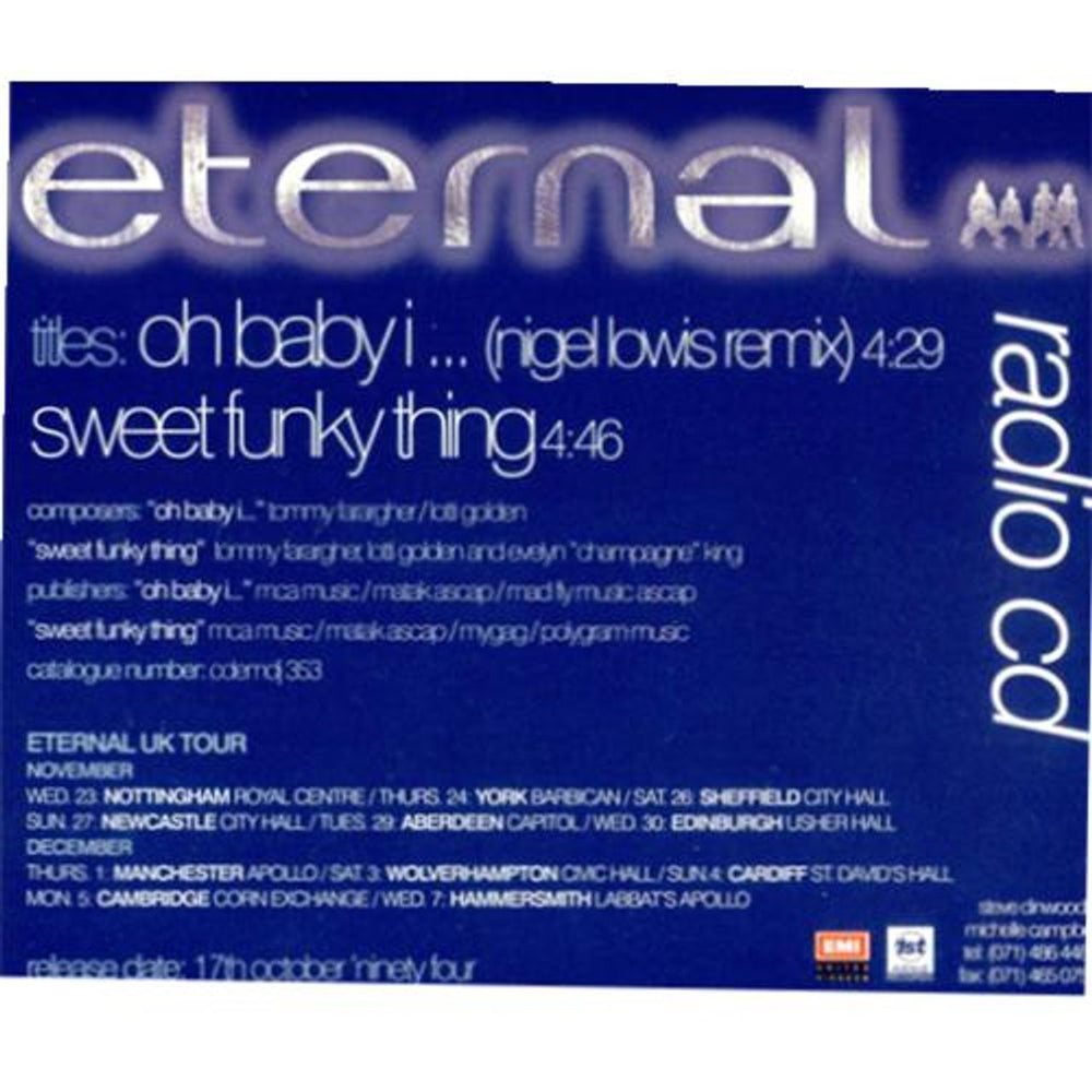 Eternal Oh Baby I... UK Promo CD single (CD5 / 5") CDEMDJ353