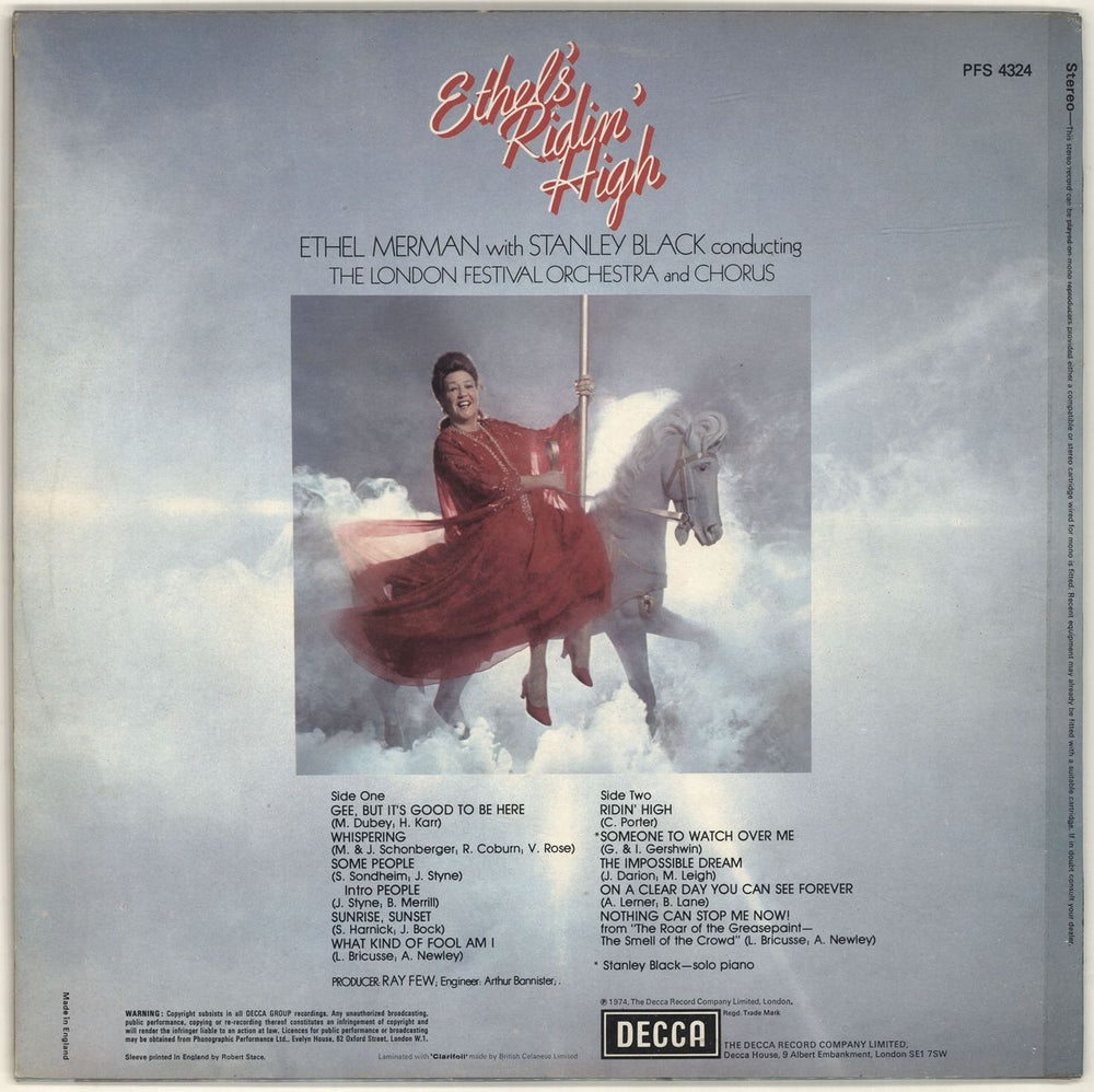 Ethel Merman Ethel's Ridin' High UK vinyl LP album (LP record)