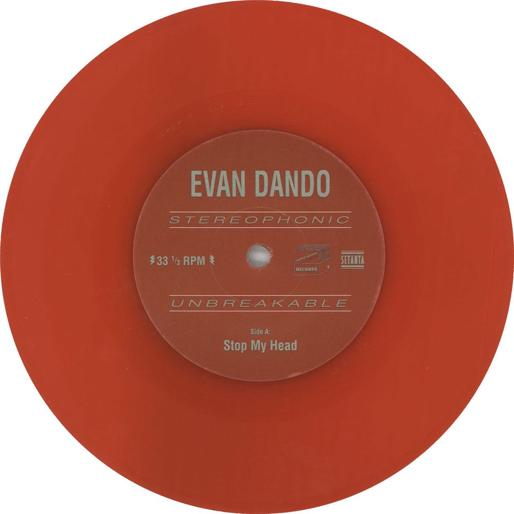 Evan Dando Stop My Head - Red Vinyl UK 7" vinyl single (7 inch record / 45) EVO07ST246015